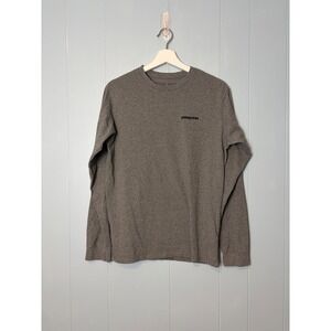 Patagonia Mens Responsibili-Tee Long Sleeve Gray Bison Back For Good Shirt Small